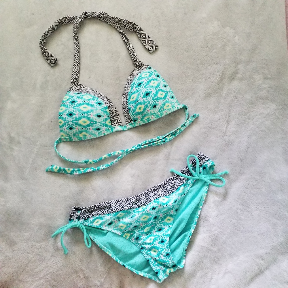 Large Teal Aztec Bikini